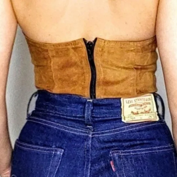 Vintage 1980s leather corset bustier - Picture 3 of 5